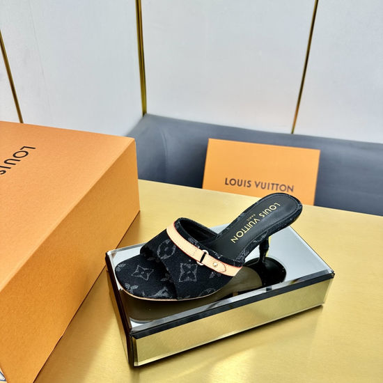 Louis Vuitton Colorful Pattern Flat Slippers Bow Decor Leather Lining