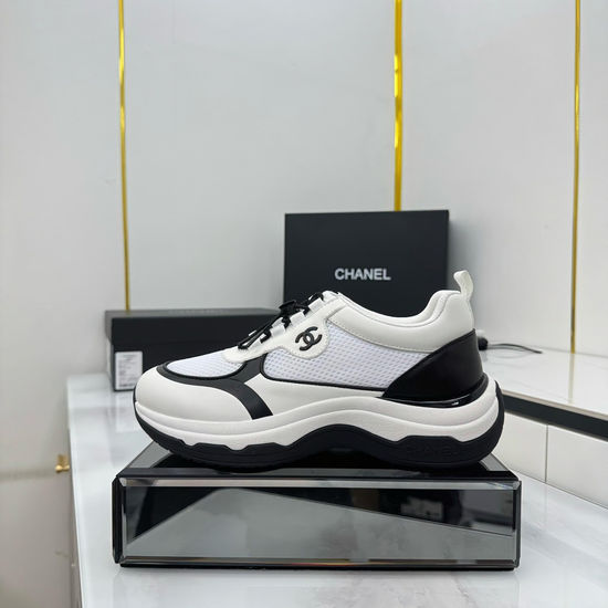 Chanel Embroidered Mixed Material Casual Sneakers Versatile Comfort Shoes