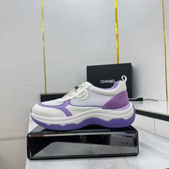 Chanel Embroidered Mixed Material Casual Sneakers Versatile Comfort Shoes