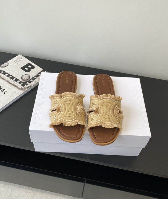 Celine Vintage Open Toe Flat Roman Style Casual Sandals
