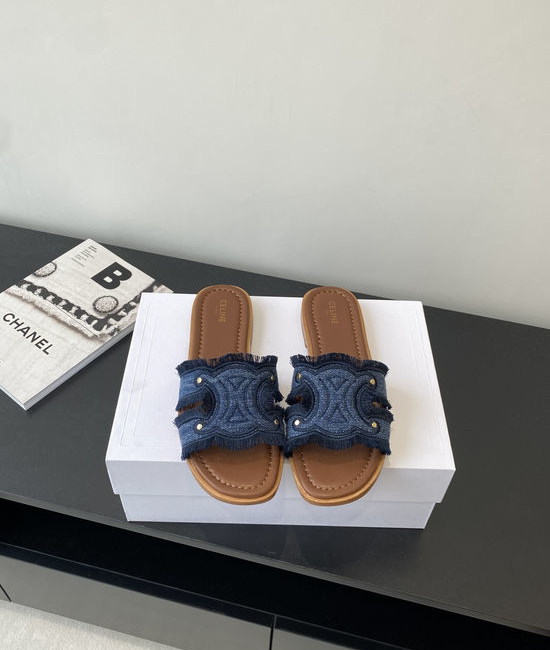 Celine Vintage Open Toe Flat Roman Style Casual Sandals