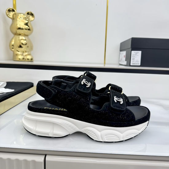 Chanel Casual Velcro Beach Sandals Soft Comfortable Sole