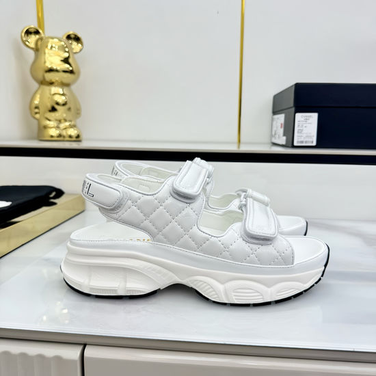 Chanel Casual Velcro Beach Sandals Soft Comfortable Sole
