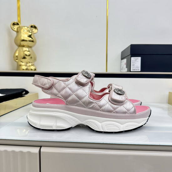 Chanel Casual Velcro Beach Sandals Soft Comfortable Sole