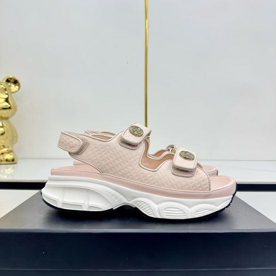 Chanel Casual Velcro Beach Sandals Soft Comfortable Sole
