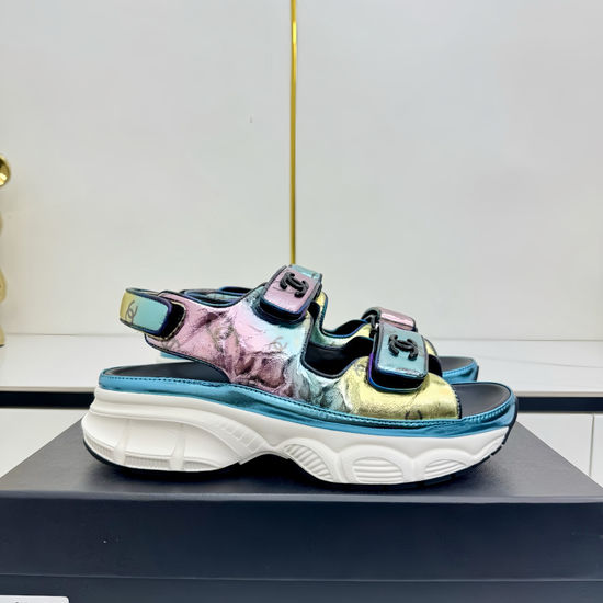 Chanel Casual Velcro Beach Sandals Soft Comfortable Sole