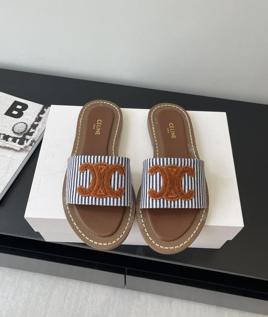Celine Vintage Open Toe Flat Roman Style Casual Sandals