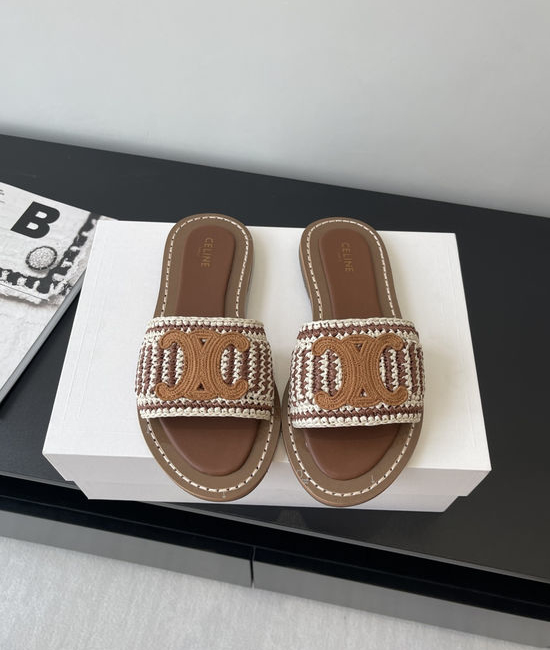 Celine Vintage Open Toe Flat Roman Style Casual Sandals