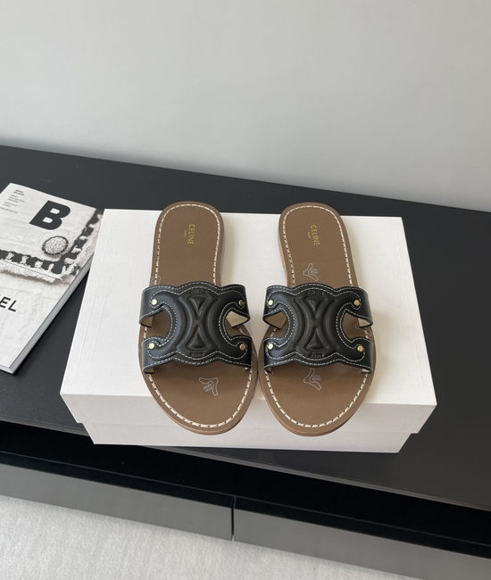 Celine Vintage Open Toe Flat Roman Style Casual Sandals