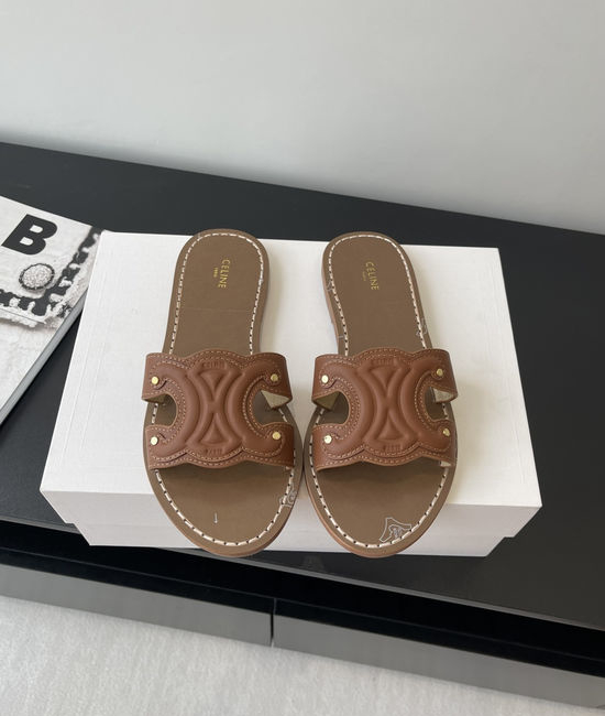 Celine Vintage Open Toe Flat Roman Style Casual Sandals