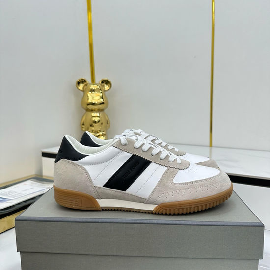 Tom Ford Suede And Leather Stitched Casual Sneakers