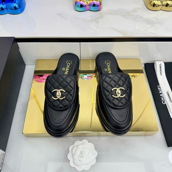 Chanel Sheepskin Leather Classic Buckle Soft Sole Slides