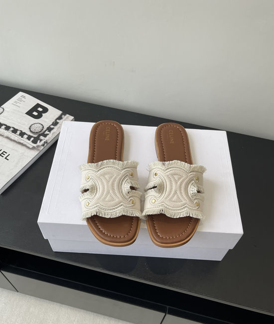 Celine Vintage Open Toe Flat Roman Style Casual Sandals