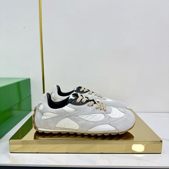 Bottega Veneta BV Vintage Suede Nylon Casual Sports Shoes With Woven Sole