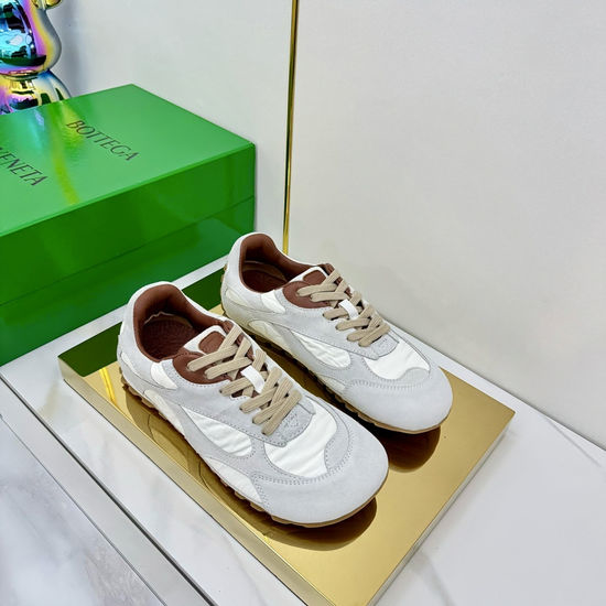 Bottega Veneta BV Vintage Suede Nylon Casual Sports Shoes With Woven Sole