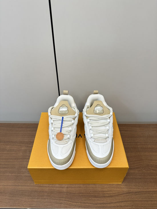 Louis Vuitton Premium Leather Retro Basketball Sneakers Comfortable Durable Sole