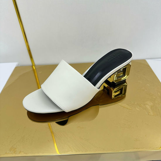 Givenchy Chunky Heel Slides Genuine Leather Comfortable Fashion Slippers