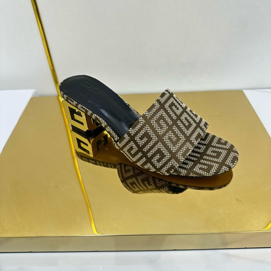 Givenchy Chunky Heel Slides Genuine Leather Comfortable Fashion Slippers