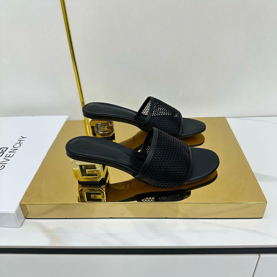 Givenchy Chunky Heel Slides Genuine Leather Comfortable Fashion Slippers