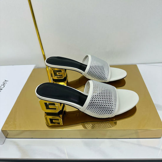 Givenchy Chunky Heel Slides Genuine Leather Comfortable Fashion Slippers
