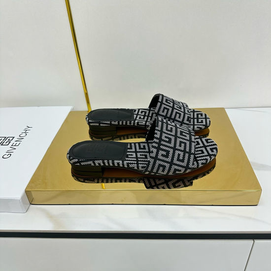 Givenchy Chunky Heel Slides Genuine Leather Comfortable Fashion Slippers