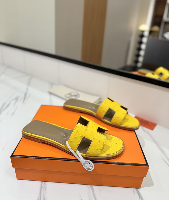 Hermes Premium Ostrich Leather Durable Comfort Dress Shoes