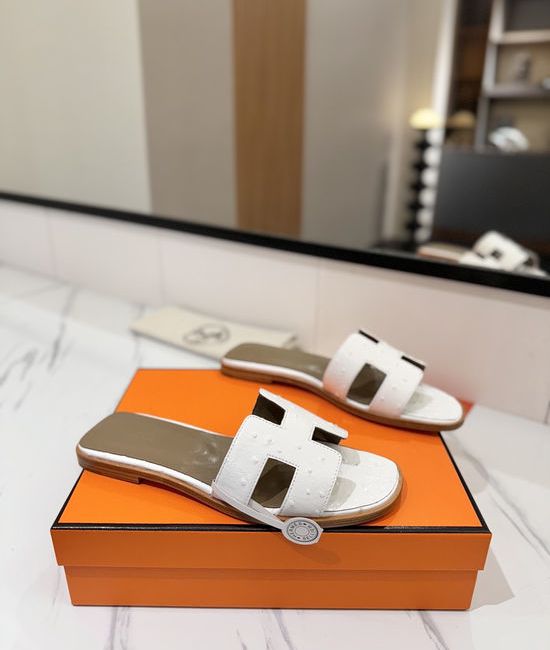 Hermes Premium Ostrich Leather Durable Comfort Dress Shoes