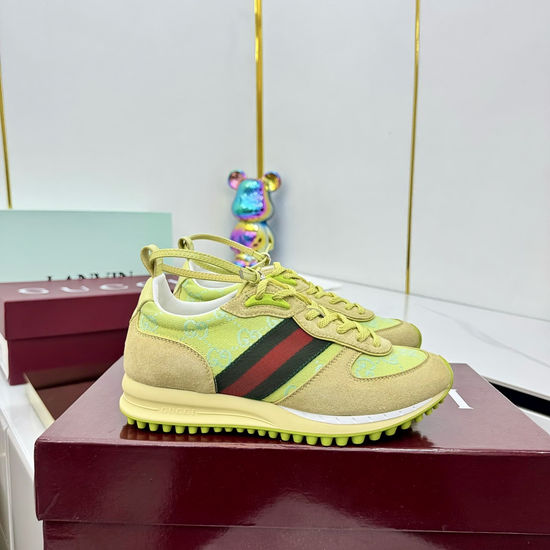 Gucci Leather Loafers with GG Supreme Print and Metal Detail