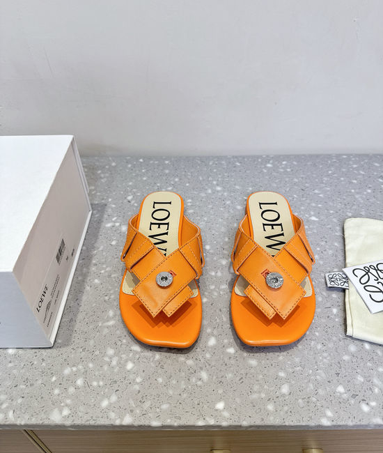 Loewe Button Decor Thong Slip On Flat Sandals