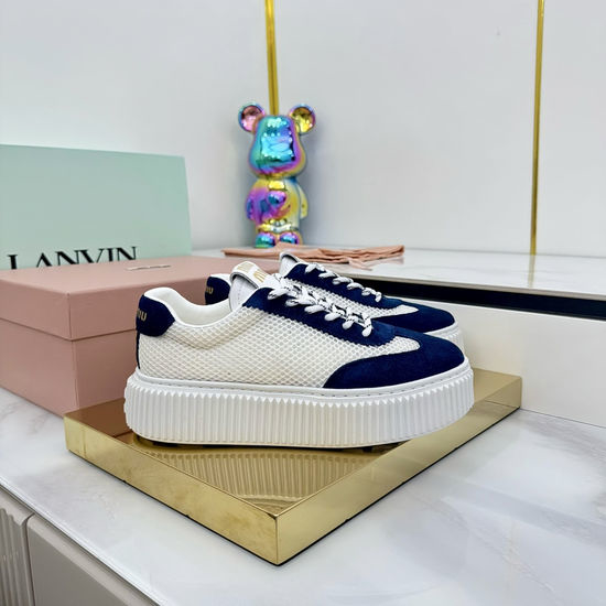 Miu Miu Vintage Distressed Soft Leather Casual White Shoes