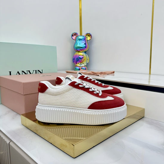 Miu Miu Vintage Distressed Soft Leather Casual White Shoes