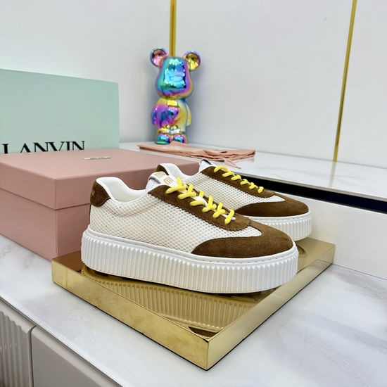 Miu Miu Vintage Distressed Soft Leather Casual White Shoes