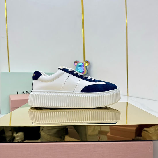 Miu Miu Vintage Distressed Soft Leather Casual White Shoes