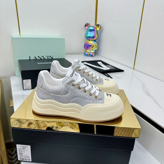 Chanel Two-tone Cow Leather Casual Fashion Sneakers