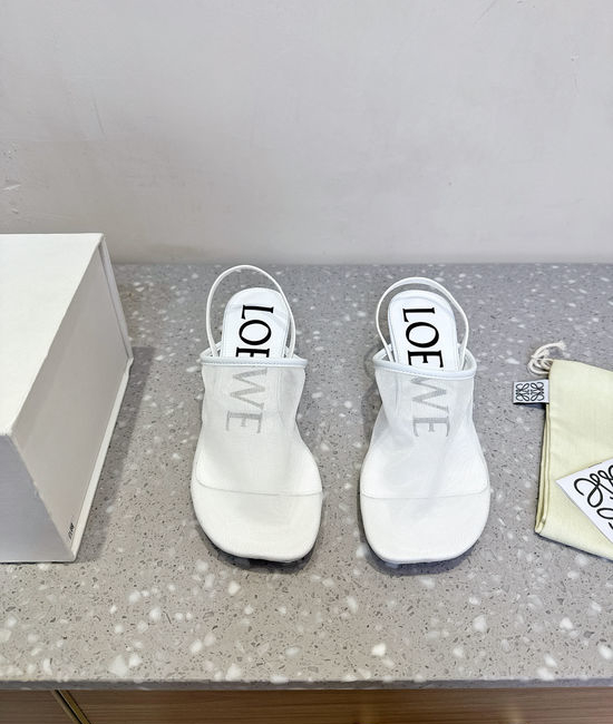 Loewe Breathable Kitten Heel Mesh Casual Slides