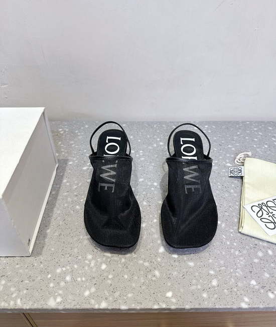 Loewe Breathable Kitten Heel Mesh Casual Slides