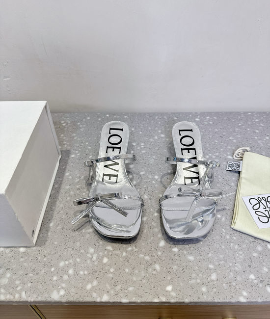 Loewe Elegant Kitten Heel Comfortable Bow Slides