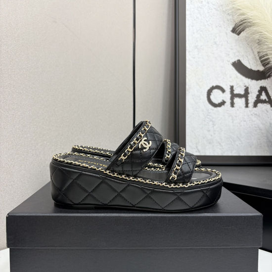 Chanel Quilted Sheepskin Slides with Premium Leather Sole