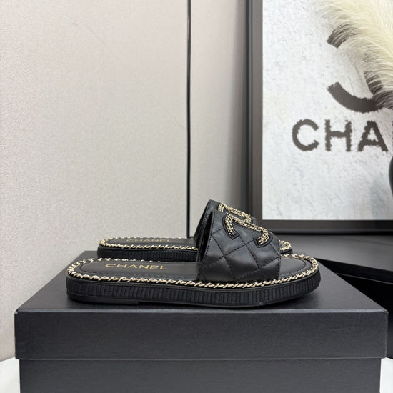 Chanel Premium Sheepskin Upper Slide Sandals Soft Lining Non-slip Sole