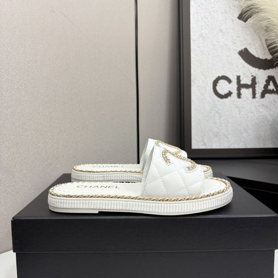 Chanel Premium Sheepskin Upper Slide Sandals Soft Lining Non-slip Sole