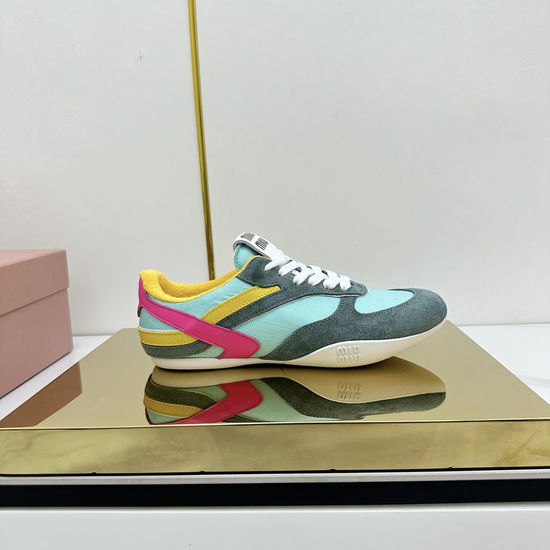 Miu Miu Vintage Distressed Casual Sneakers Comfortable Versatile Daily Shoes