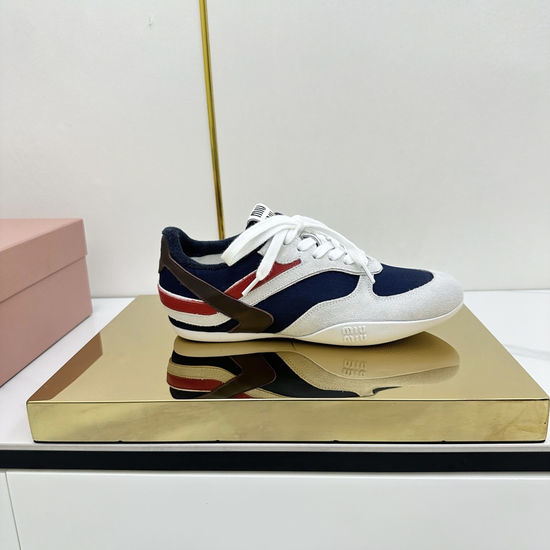 Miu Miu Vintage Distressed Casual Sneakers Comfortable Versatile Daily Shoes