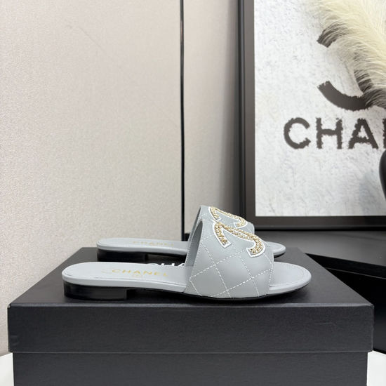 Chanel Premium Sheepskin Leather Sole Casual Slides