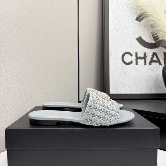Chanel Premium Sheepskin Leather Sole Casual Slides