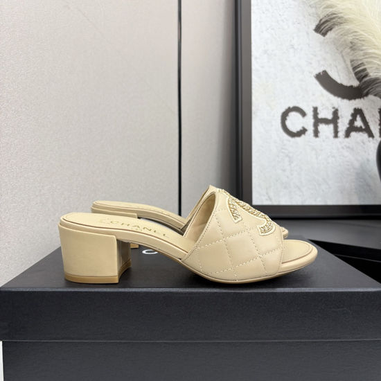 Chanel Premium Sheepskin Leather Sole Casual Slides