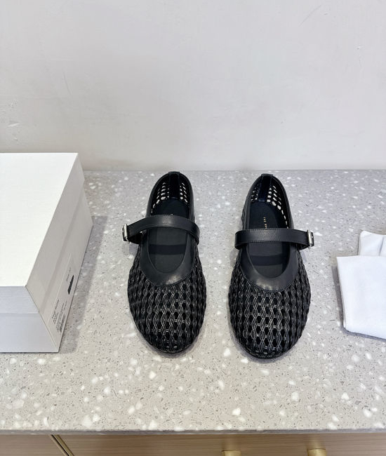 The Row Woven Hollow Mary Jane Flats Soft Sole Comfortable Casual Shoes