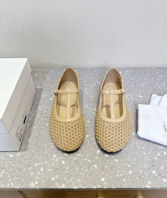 The Row Woven Hollow Mary Jane Flats Soft Sole Comfortable Casual Shoes