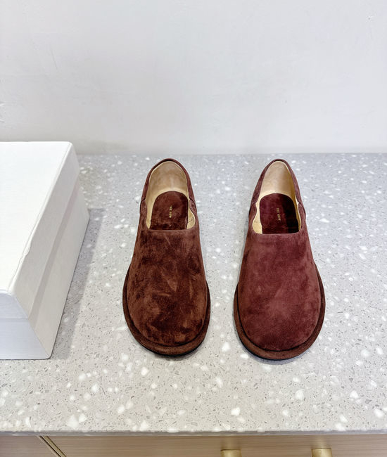The Row Soft Suede Thick Sole Casual Loafers