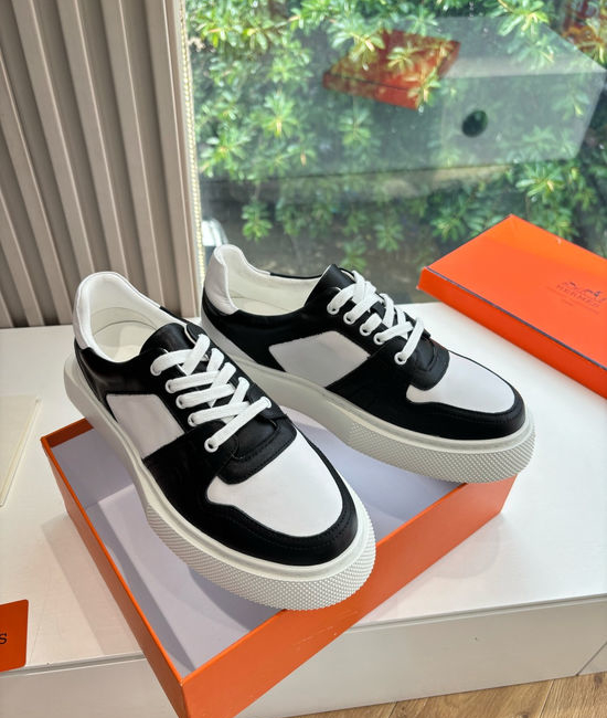Hermes Casual Comfortable Sneakers Premium Leather Upper