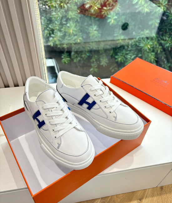 Hermes Casual Versatile Sneakers Soft Leather Lightweight Non-slip Sole